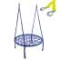 Leagan Balansoar FunFit tip cuib pentru curte, gradina sau terasa, 150kg, 80cm, albastru, cu Franghie de suspendare, lungime 3m, carlige prindere metal