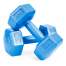 Set 2 Gantere pentru fitness sau antrenament, din cauciuc, 2x3 kg, culoare albastru