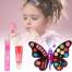 Set trusa cosmetica pentru copii model Fluturas roz, cu farduri, lacuri si sclipici, 23 elemente MLS12-108511