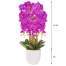 Aranjament Floral Orhidee Artificiala in Ghiveci cu 8 Tulpini, Aspect Natural, inaltime 83 cm, Culoare Roz