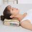Perna electrica pentru masaj cervical, piele Eco, cu 6 butoane, 2 capete de masaj, 24W, maro