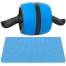 Roata Springos pentru exercitii fitness, dezvolta si tonifiaza musculatura abdominala, covoras protectie picioare, culoare Albastru/Negru