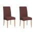 Set 2 Huse scaun dining/bucatarie, din spandex, culoare maro inchis
