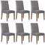 Set 6 Huse scaun dining/bucatarie, din spandex, culoare gri inchis