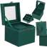 Cutie pentru bijuterii, velur, verde, cu oglinda, 12x12x12 cm, Springos MART-HA1048
