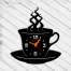 Ceas de perete metalic Krodesign Coffee Mug, diametru 50 cm, negru FMG-KRO-1087