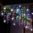 Instalatie luminoasa cu 300 LED-uri, pentru Craciun, tip Perdea cu Flash-uri Alb Rece, lungime 12m, culoare multicolor