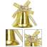 Set 3 clopotei pentru bradul de Craciun, cu fundite, diametru 5 cm, culoare Auriu