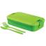 Cutie/caserola alimente, plastic, etansa, cu tacamuri, verde, 1.3 L, 23x13x7 cm, Curver MART-801565