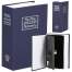 Seif, caseta valori, cutie metalica cu cheie, portabila, tip carte, albastru, 11.5x5.5x18 cm, Springos MART-HA5045