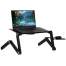Masa pentru laptop, pliabila, ajustabila, ventilator cu USB, mouse pad detasabil, negru, 48x26x49 cm, Springos MART-HA4000