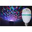 Bec LED RGB Multicolor E27 cu Cap Rotativ, Efect Disco, Putere 3W