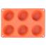 Forma coacere pentru briose, 6 forme, silicon, rosu, 23.7x16x3 cm, MagicHome MART-801768