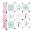 Dulap modular pentru copii, Mufart, plastic, 9 compartimente, alb si roz, 110x37x110 cm MART-W03-15229