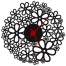 Ceas de perete metalic Krodesign Flowers Clock, diametru 50 cm, negru FMG-KRO-1215