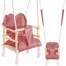 Leagan pentru copii, lemn, perna inima roz, 33.4x34.5x25 cm, Springos MART-HS05