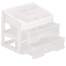 Organizator cosmetice, plastic, 3 niveluri, 2 sertare, alb, 20x16.5x23 cm, Springos MART-HA1092