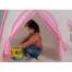 Cort de joaca pentru copii, cu lampi rotunde, roz si alb, 130x90x126 cm, Kruzzel MART-00017489-IS