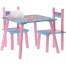 Set mobilier copii, model unicorn si curcubeu, roz, lemn + MDF, 50x50x42 cm, Chomik MART-PHO3562