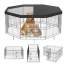 Tarc de joaca pliabil, pentru caini, pisici, iepuri  Vevor 1600 x 1600 x 610 mm, Metal, copertina, Modular FMG-WXZZYDCWWLHSNI0GCV0