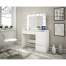 Masa de toaleta/machiaj, alb lucios, cu oglinda si LED-uri, Irina, 94x43x141 cm MART-139410