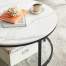 Masa de cafea, Artool, cu raft depozitare din sticla, rotunda, pal, otel, alb si negru, 80x45.5 cm MART-2250_1