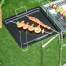 Gratar gradina/camping, portabil, grill dreptunghiular, cu suport condimente, structura inox, 104x30x68 cm MART-AR711805