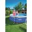 Piscina Bestway pentru copii cu inel gonflabil, strat Triplu PVC cu pompa inclusa, scara, prelata, covoras piscina, dimensiuni 457x84cm, capacitate 9667L