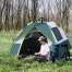 Cort camping, 2 persoane, material Oxford, impermeabil, cu copertina, husa, verde, 205x195x135 cm MART-AR203057