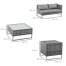 Set mobilier gradina/terasa, gri, ratan sintetic, 1 masa, 2 canapele, 1 lada, Cassidy MART-AR191682