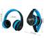 Casti Audio cu Bluetooth MP3, Microfon, Radio FM, USB, Putere 50W, Culoare Albastru