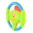 Jucarie Volan pentru Copii Multicolor cu 8 Taste de Redare Sunete Auto, Fixare cu Ventuze