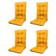 Set Perne pentru scaun de casa si gradina cu spatar,  48x48x75cm, culoare galben, 4 buc/set