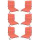 Set 6 Perne sezut/spatar pentru scaun de gradina sau balansoar, 50x50x55 cm, culoare orange