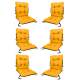 Set 6 Perne sezut/spatar pentru scaun de gradina sau balansoar, 50x50x55 cm, culoare galben