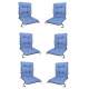 Set 6 Perne sezut/spatar pentru scaun de gradina sau balansoar, 50x50x55 cm, culoare albastru