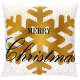 Perna decorativa cu puf model Merry Christmas, dimensiune 40x40, alb/auriu