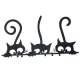 Suport chei cu 5 agatatori, Krodesign Three Cats KRO-1129, 60x30 cm, Negru FMG-KRO-1129