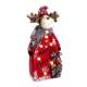 Decoratiune Craciun, ceramica, ren in camasa rosie, Merry Christmas, LED, 3xAAA, 19x10x42 cm, Chomik MART-GOT6861
