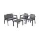 Set mobilier gradina/terasa, grafit, 1 masa, 1 banca, 2 scaune, Emily MART-802363
