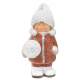 Decoratiune iarna, ceramica, baiat cu bulgare de zapada, LED, 14x13x25 cm MART-8090939