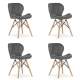 Set 4 scaune stil scandinav, Artool, Lago Velvet, catifea, lemn, gri, 47x36x73.5 cm MART-3373_1S