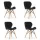 Set 4 scaune stil scandinav, Artool, Lago, catifea, lemn, negru, 48x43x74 cm MART-3372_1S