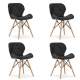 Set 4 scaune stil scandinav, Artool, Lago, piele ecologica, lemn, negru, 47x38x73 cm MART-3325_1S