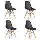 Set 4 scaune stil scandinav, Artool, Maro, PP, lemn, negru, 44.5x51x82.5 cm MART-3561_1S