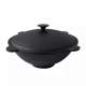 Oala de fonta tip wok, cu capac, 51.5x26 cm, Perfect Home MART-28341