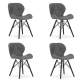 Set 4 scaune stil scandinav, Artool, Lago, piele ecologica, lemn, gri si negru, 47.5x36x74 cm MART-3746_1S