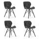 Set 4 scaune stil scandinav, Artool, Lago, piele ecologica, lemn, negru, 47.5x52x74 cm MART-3745_1S