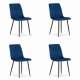 Set 4 scaune stil scandinav, Artool, Lava, catifea, metal, bleumarin si negru, 43x51x90 cm MART-3464_1S