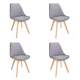 Set 4 scaune bucatarie/living, Jumi, Bari, catifea, lemn, gri, 49x60x82 cm MART-SD-939974S
